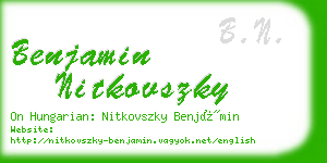 benjamin nitkovszky business card